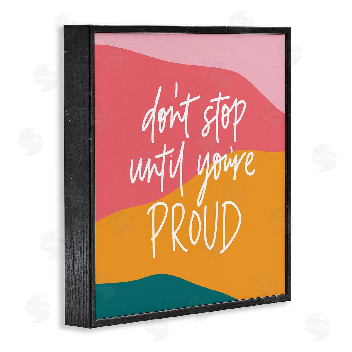 Amanda Houston Don't Stop Until You're Proud Phrase Abstract Pattern Black Framed Glicee Wall Art Print