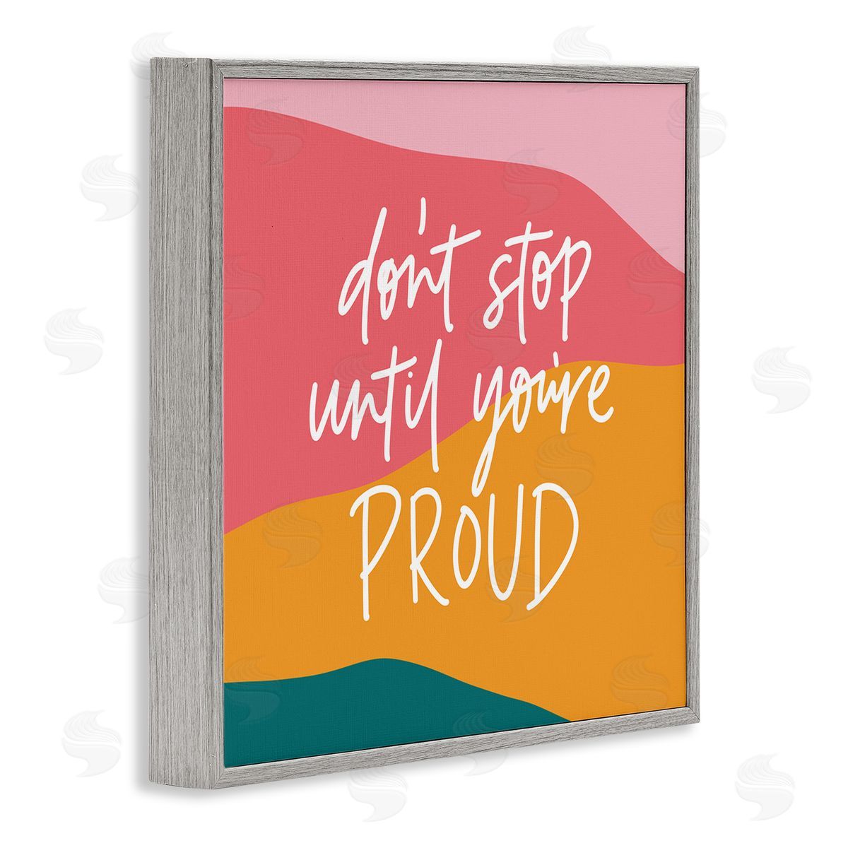 Amanda Houston Don't Stop Until You're Proud Phrase Abstract Pattern Gray Framed Glicee Wall Art Print