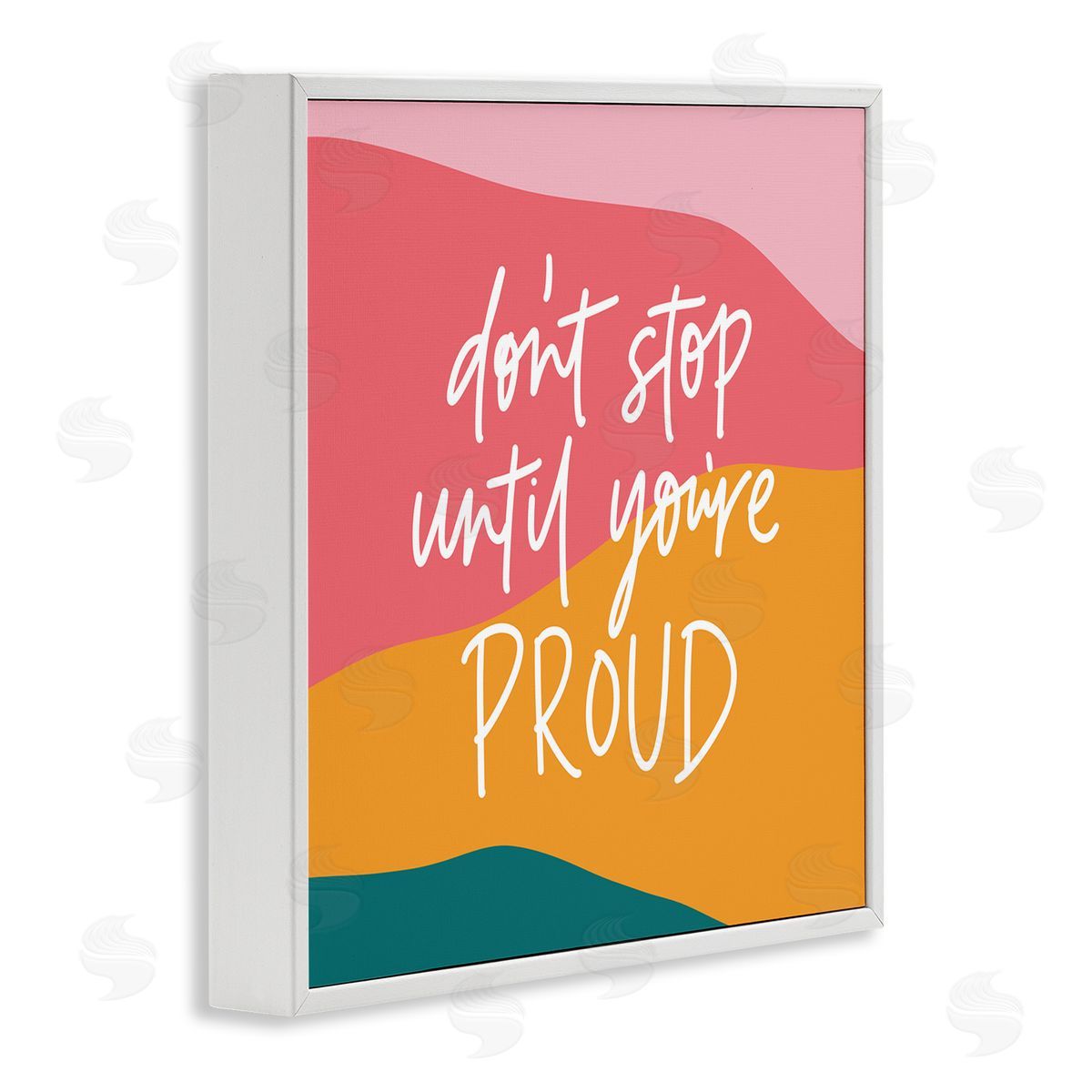 Amanda Houston Don't Stop Until You're Proud Phrase Abstract Pattern White Framed Glicee Wall Art Print