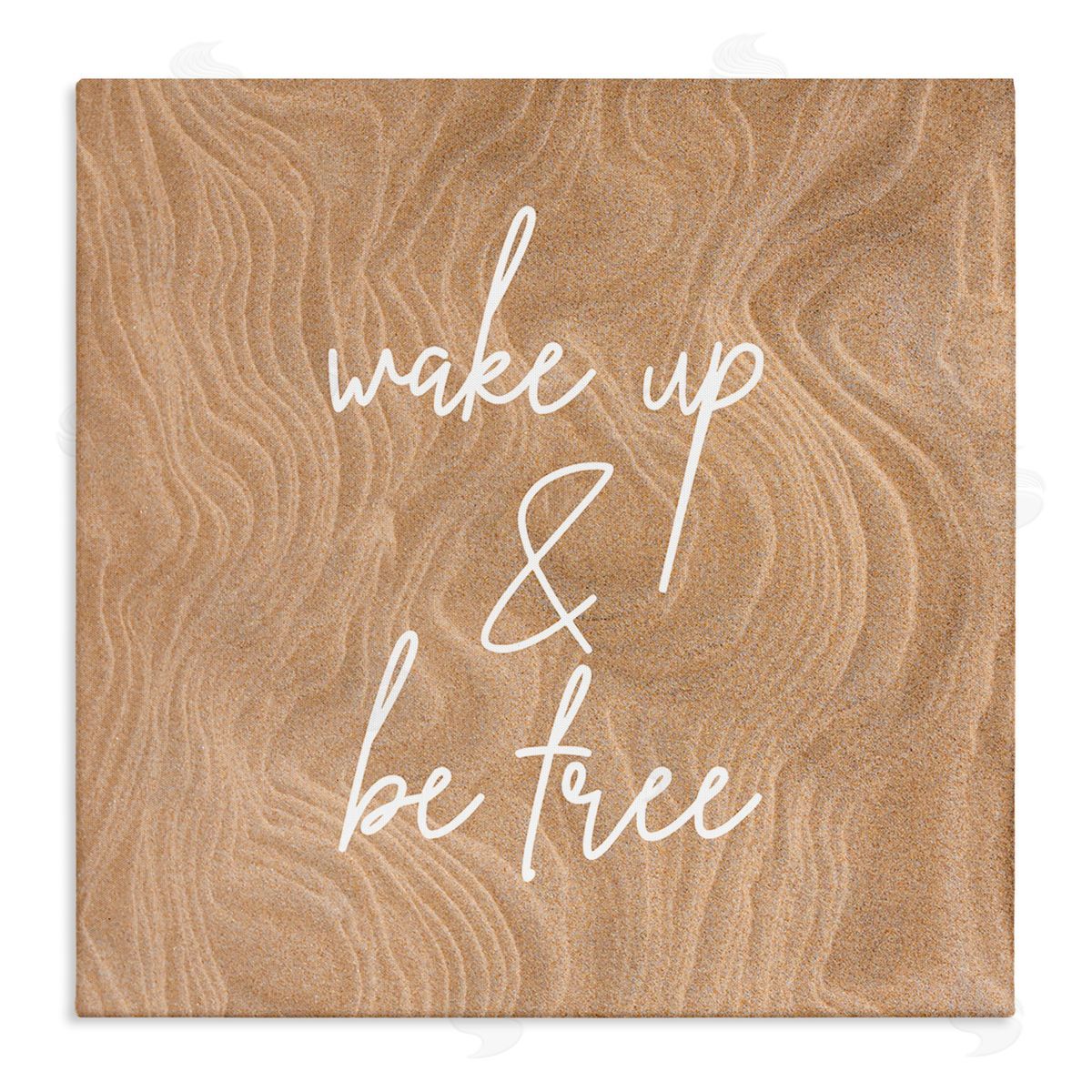 Birch & Ink Wake Up and Be Free Phrase Modern Pattern Stretched Canvas Wall Art Print