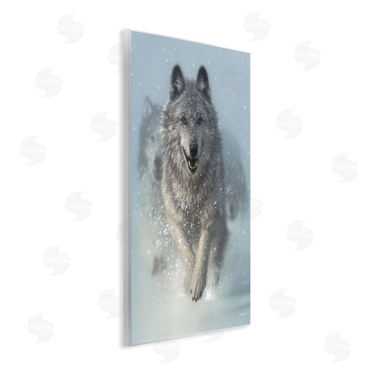 Wolves Running Through Snow Wood Plaque Wall Art, Home Decor by Collin Bogle