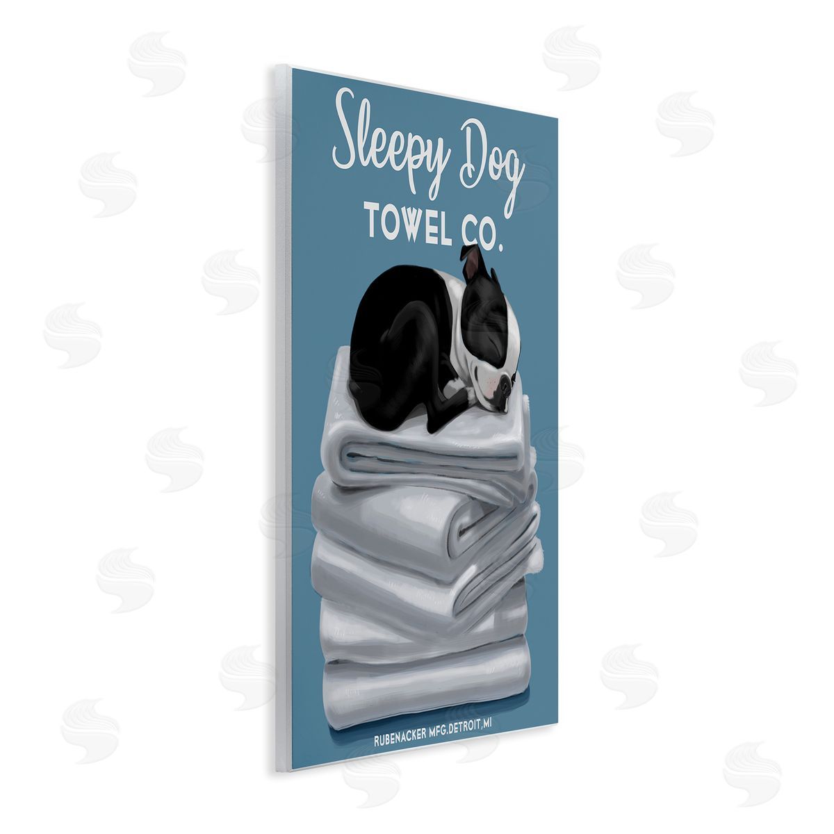 Vintage Sleepy Dog Towel Co Wood Plaque Wall Art, Home Decor by Brian Rubenacker