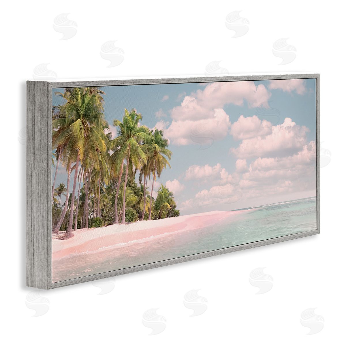 Clear Water Tropical Beach Coast Grey Frame Print Wall Art, Home Decor by Mike Calascibetta