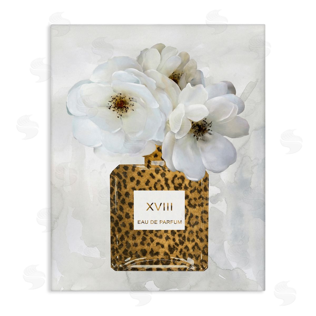 Leopard Pattern Perfume Bottle Canvas Wall Art, Home Decor by Carol Robinson