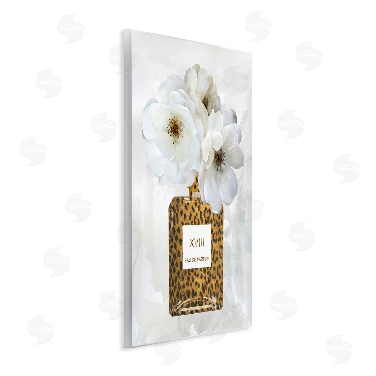 Leopard Pattern Perfume Bottle Wood Plaque Wall Art, Home Decor by Carol Robinson