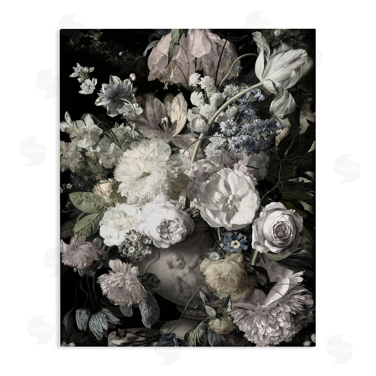 Classical Busy Flower Bouquet Canvas Wall Art, Home Decor by Angela McQueen