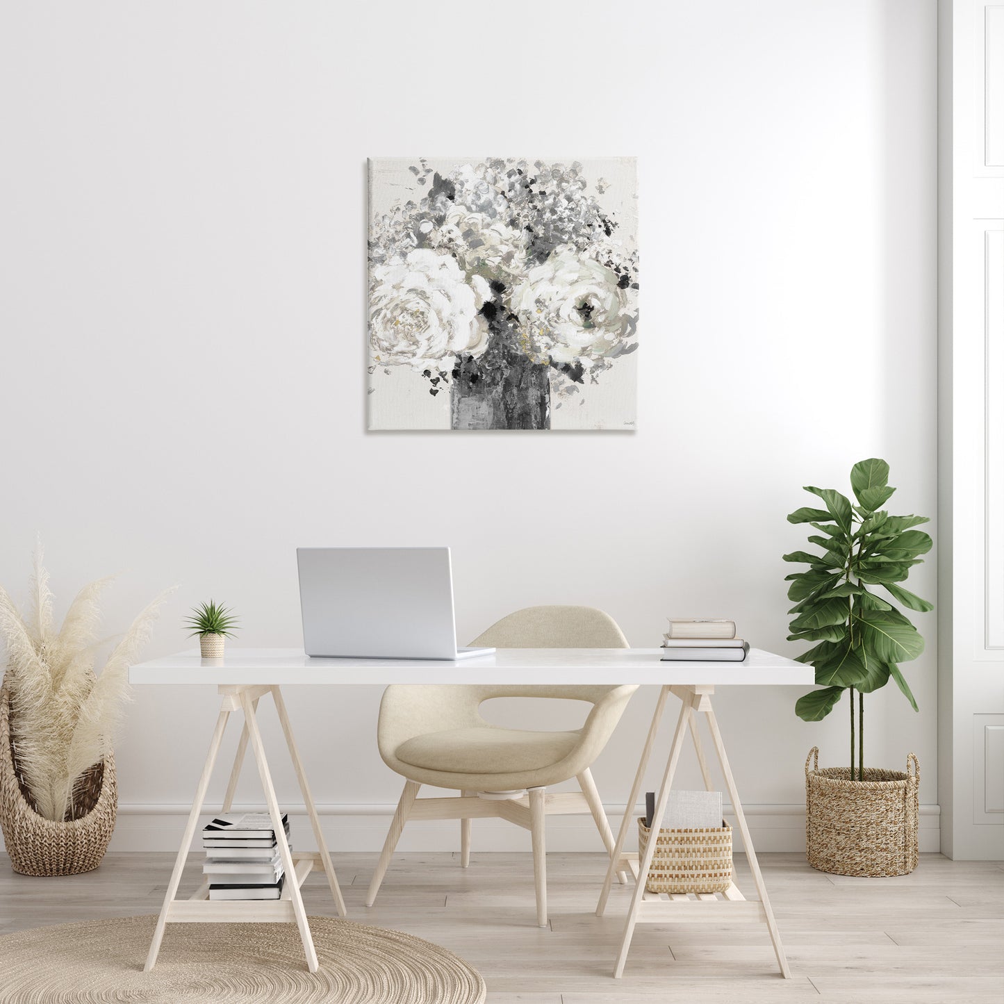 Bold Abstract Floral Arrangement Canvas Wall Art in Room, Home Decor by Lanie Loreth