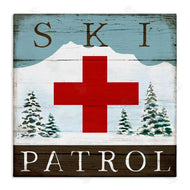 Elizabeth Tyndall | Ski Patrol Rustic Cabin Sign