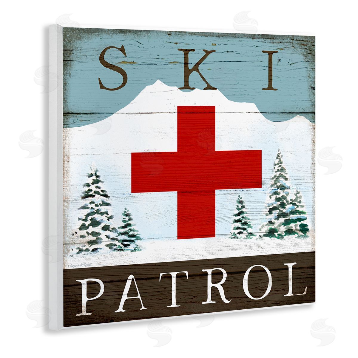 Ski Patrol Rustic Cabin Sign Wood Plaque Wall Art, Home Decor by Elizabeth Tyndall
