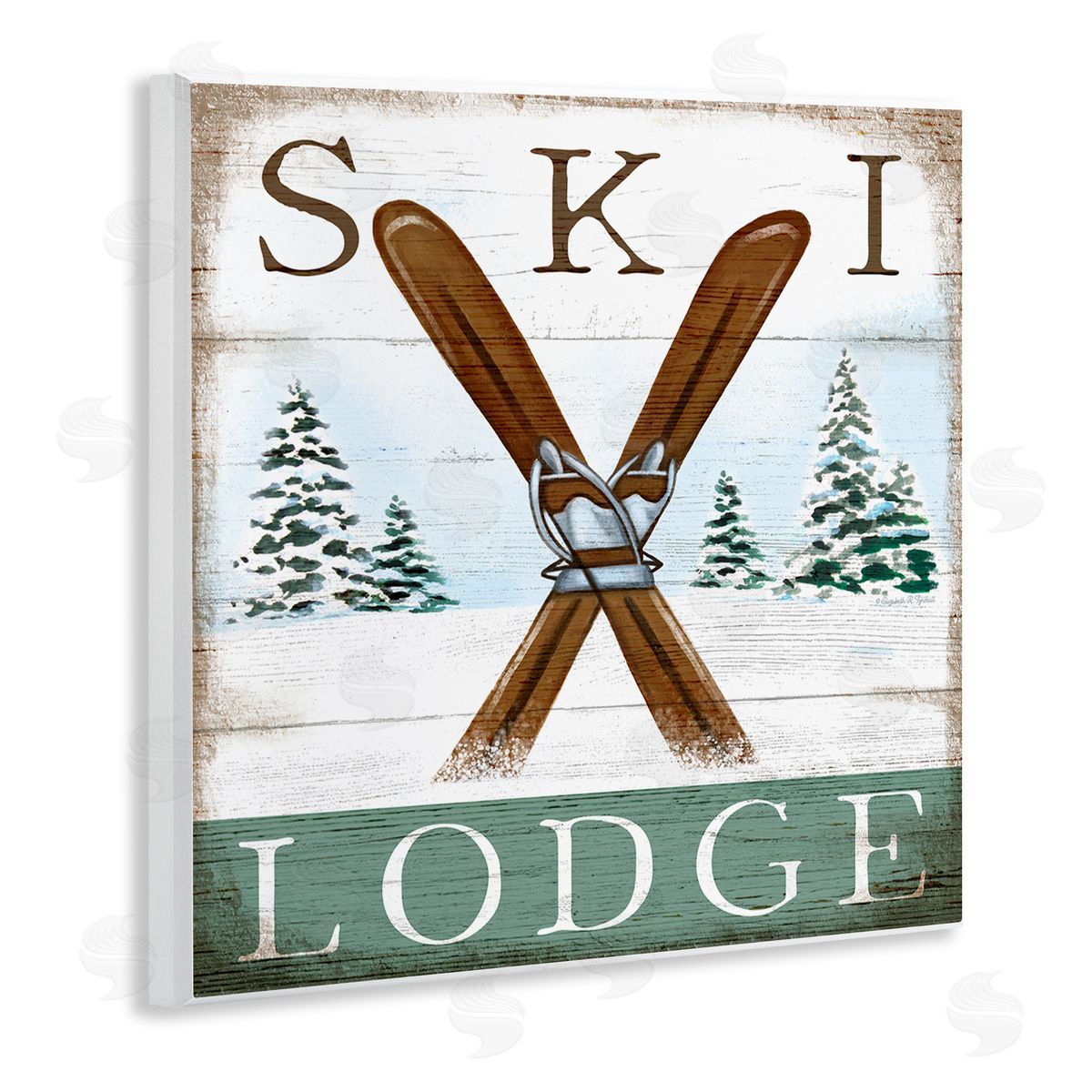 Ski Lodge Rustic Cabin Sign Wood Plaque Wall Art, Home Decor by Elizabeth Tyndall
