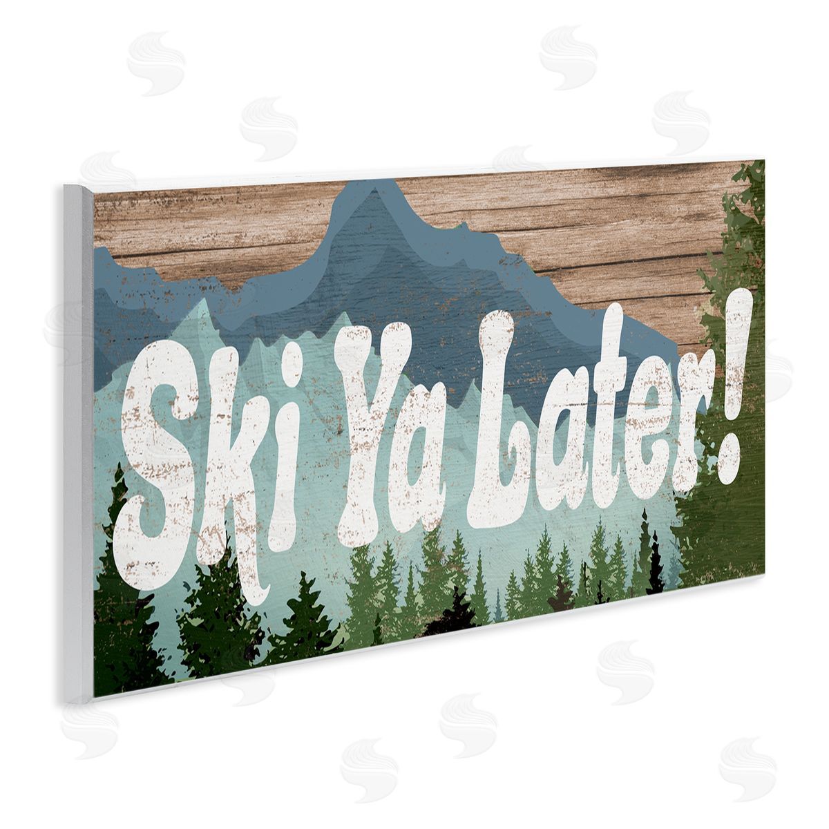 Ski Ya Later Sports Pun Rustic Mountain Forest Wood Plaque Wall Art, Home Decor by Stupell Studio