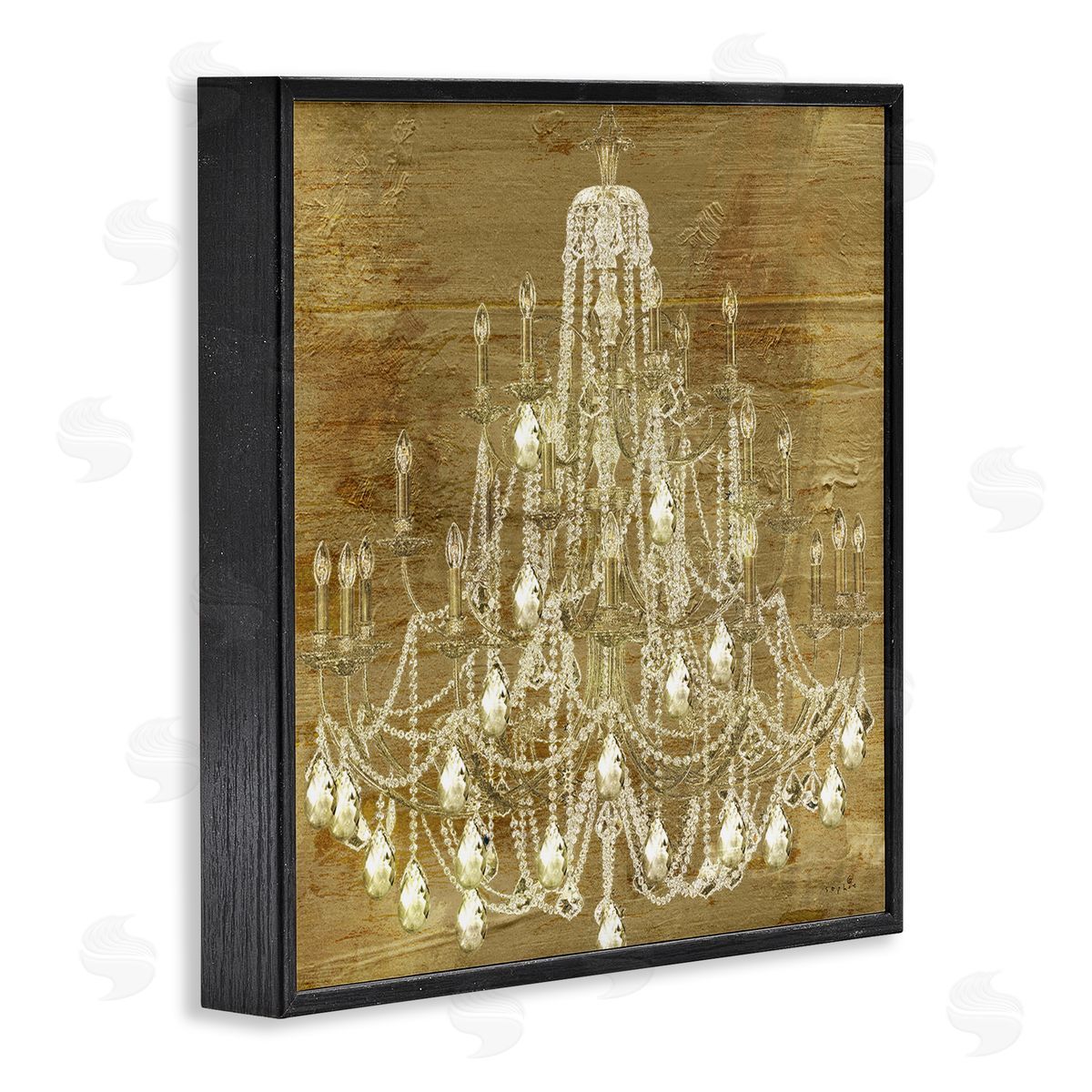 Vintage Glam Crystal Chandelier Black Frame Print Wall Art, Home Decor by Sophie 6