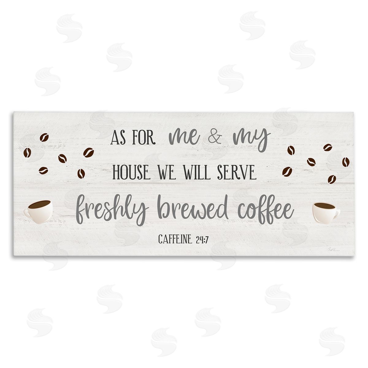 Fresh Coffee 24:7 Caffeine Proverbs Canvas Wall Art, Home Decor by Natalie Carpentieri