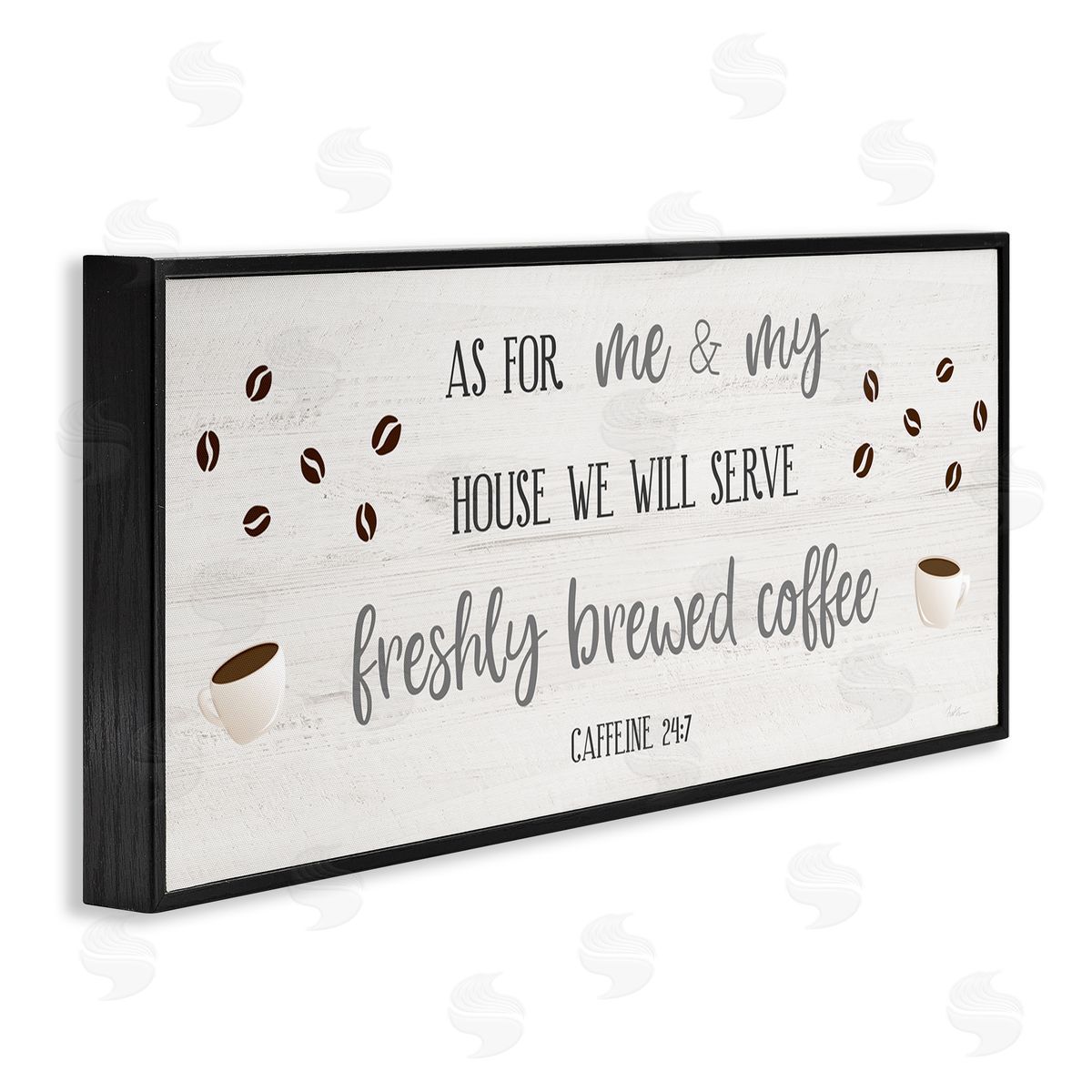 Fresh Coffee 24:7 Caffeine Proverbs Black Frame Print Wall Art, Home Decor by Natalie Carpentieri