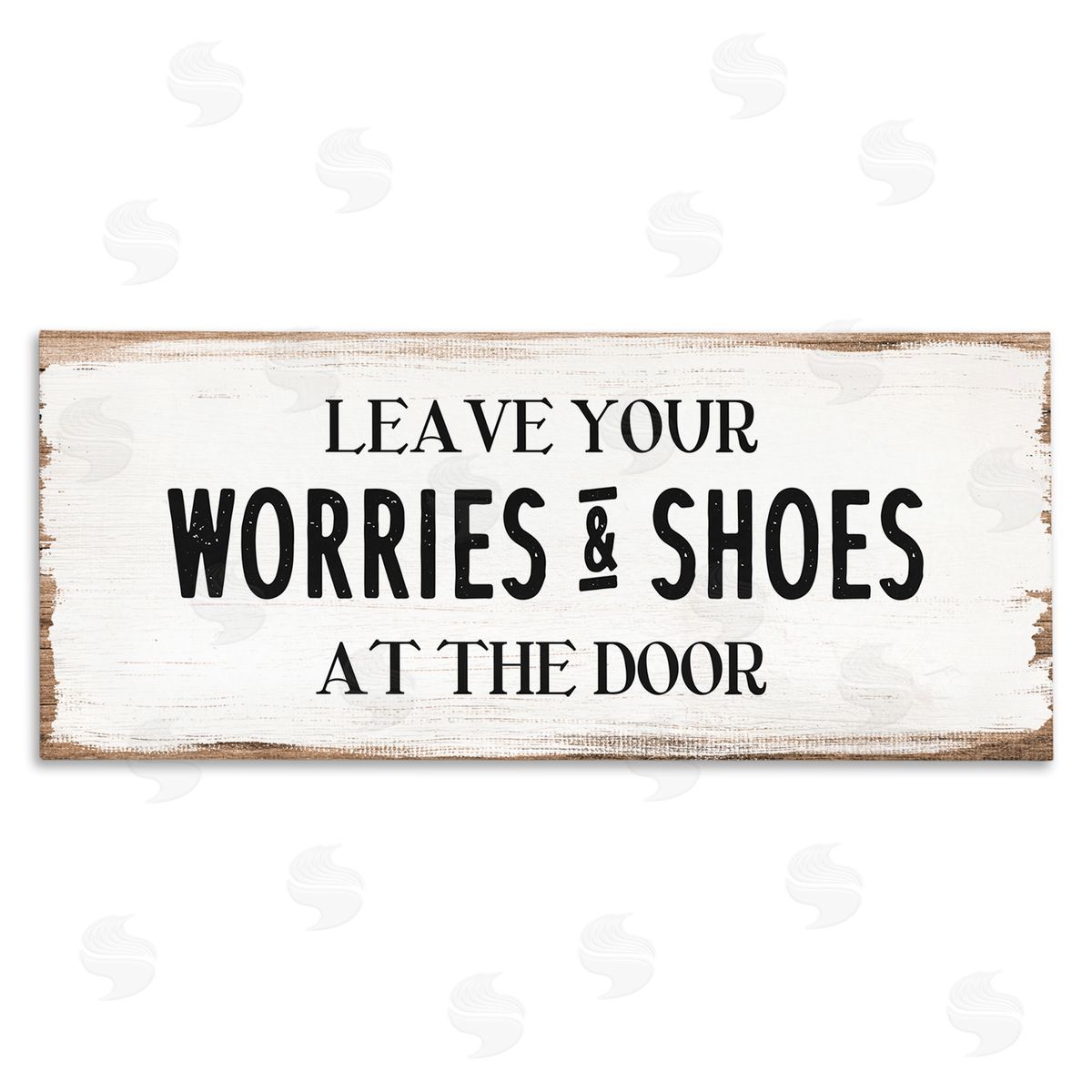 Worries & Shoes At Door Phrase Canvas Wall Art, Home Decor by Stupell Studio