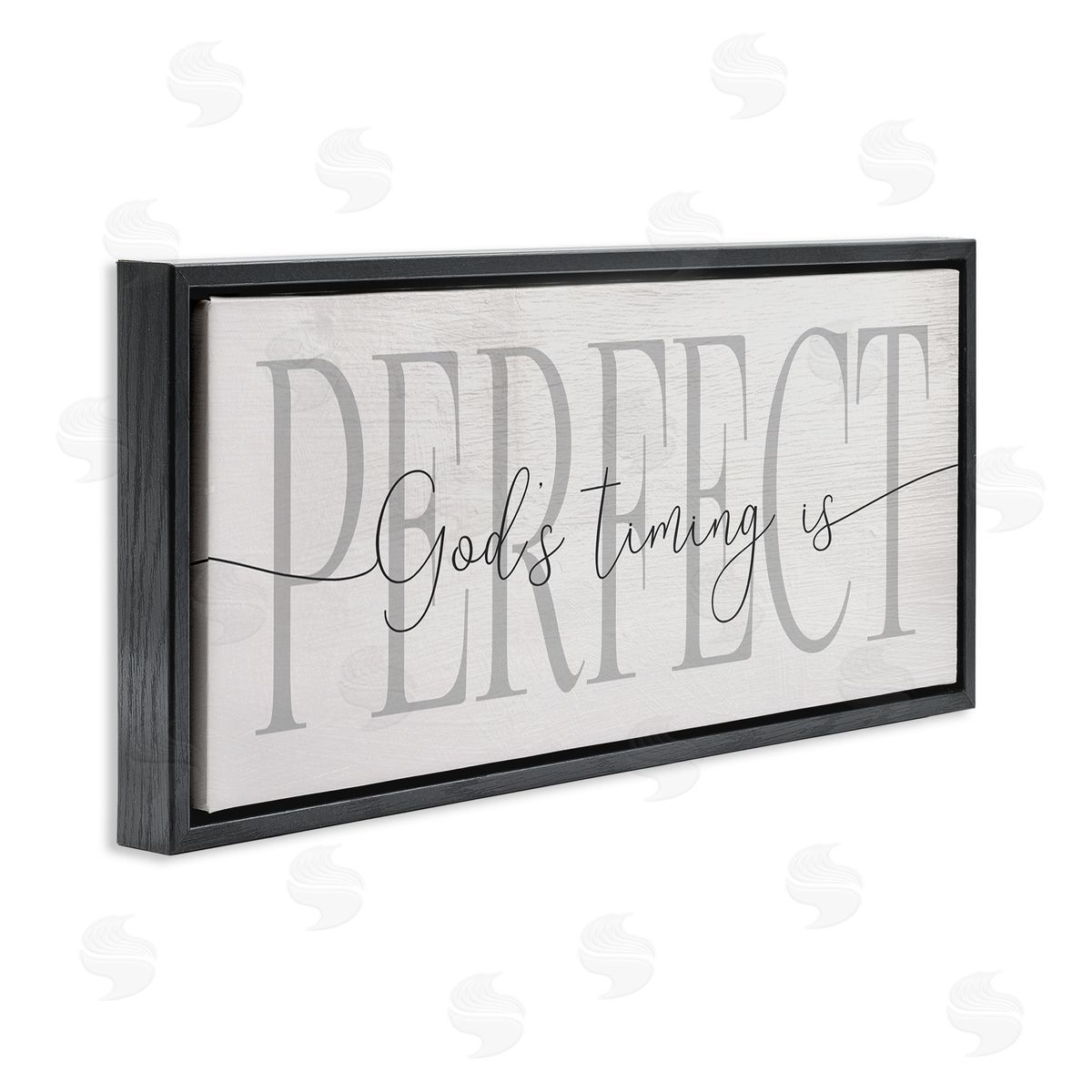 God's Timing is Perfect Phrase Black Floating Frame Canvas Wall Art, Home Decor by Stupell Studio