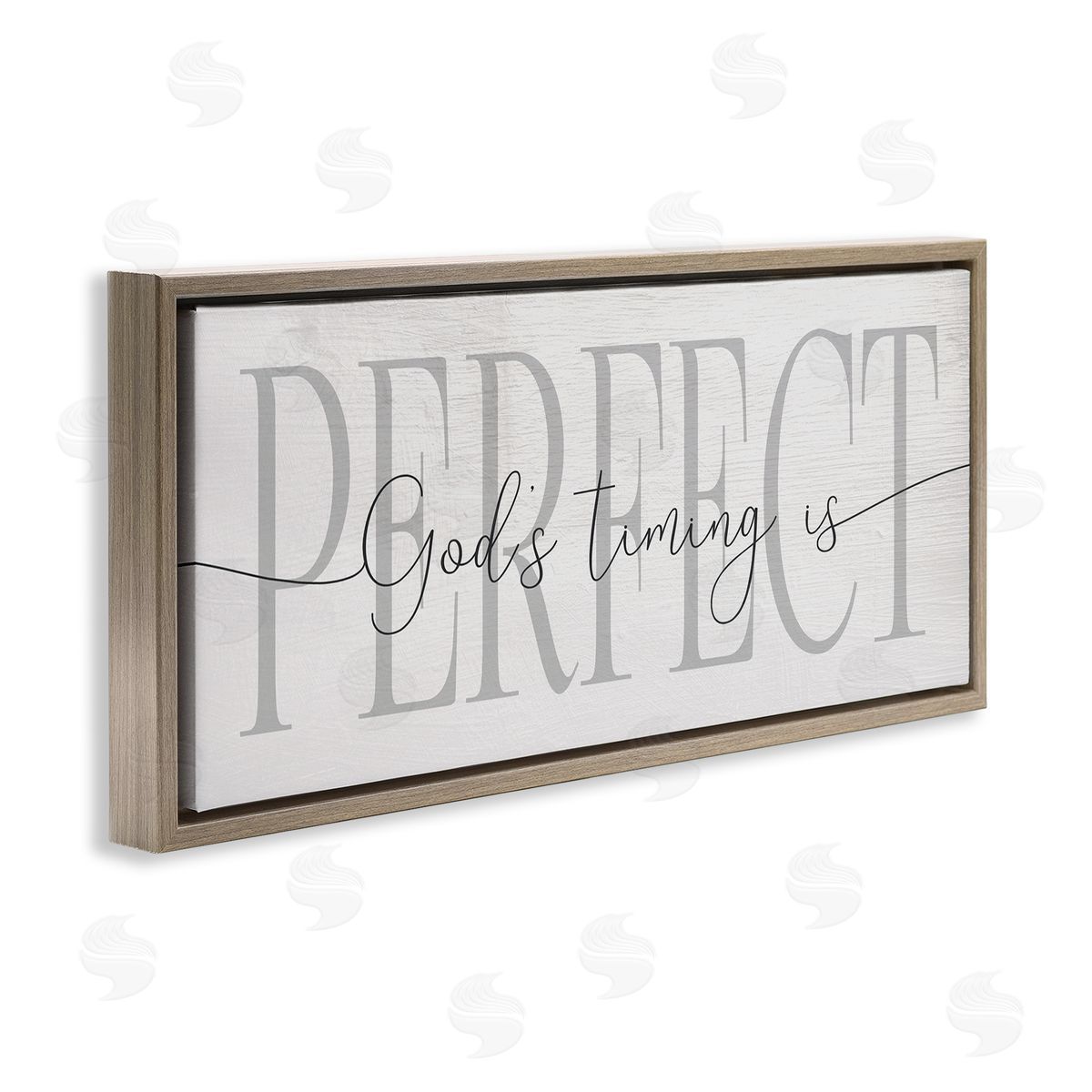 God's Timing is Perfect Phrase Brown Floating Frame Canvas Wall Art, Home Decor by Stupell Studio