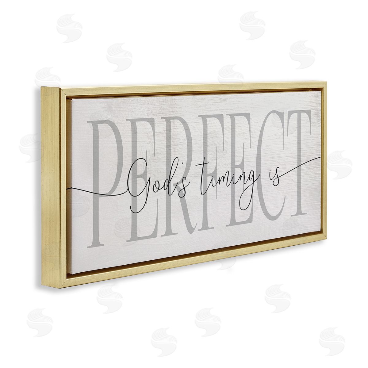 God's Timing is Perfect Phrase Gold Floating Frame Canvas Wall Art, Home Decor by Stupell Studio