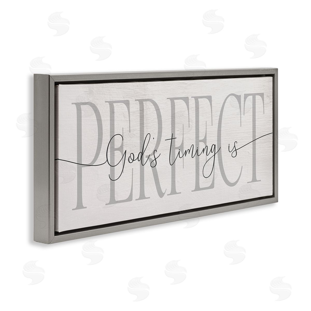 God's Timing is Perfect Phrase Grey Floating Frame Canvas Wall Art, Home Decor by Stupell Studio