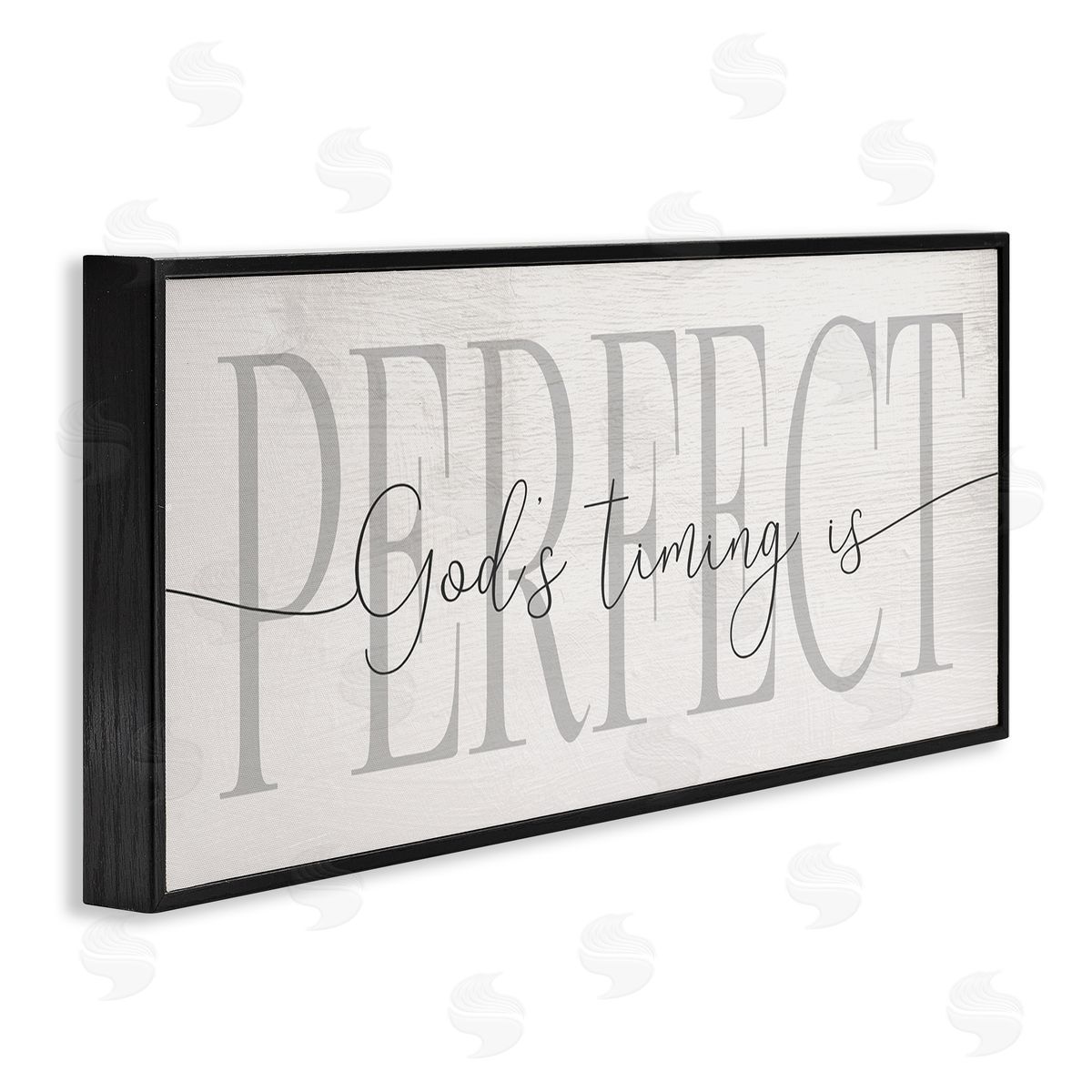 God's Timing is Perfect Phrase Black Frame Print Wall Art, Home Decor by Stupell Studio