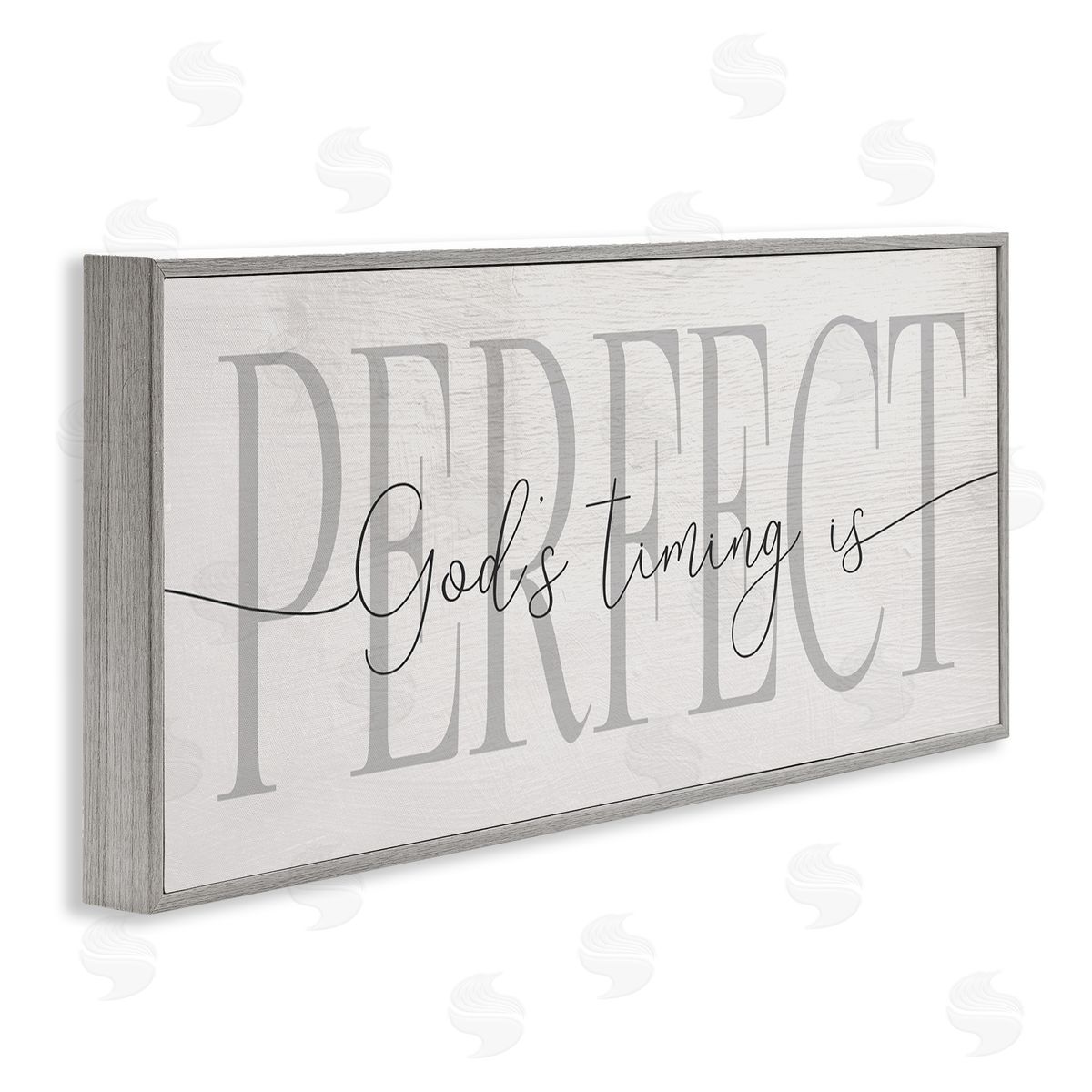 God's Timing is Perfect Phrase Grey Frame Print Wall Art, Home Decor by Stupell Studio