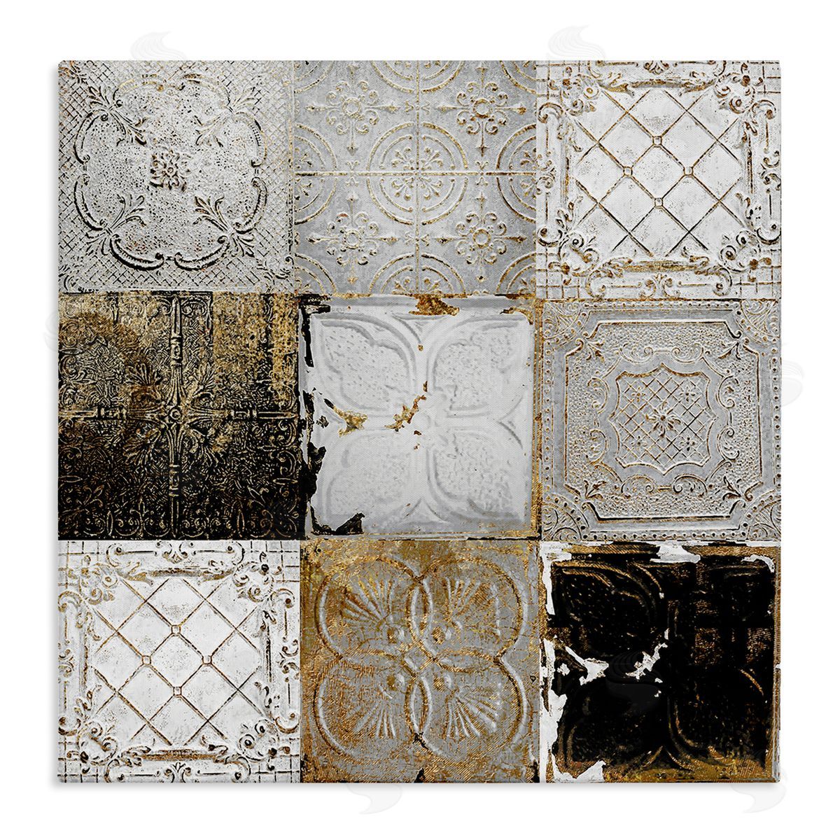 Antique Ceiling Tile Collage Canvas Wall Art, Home Decor by Sophie 6