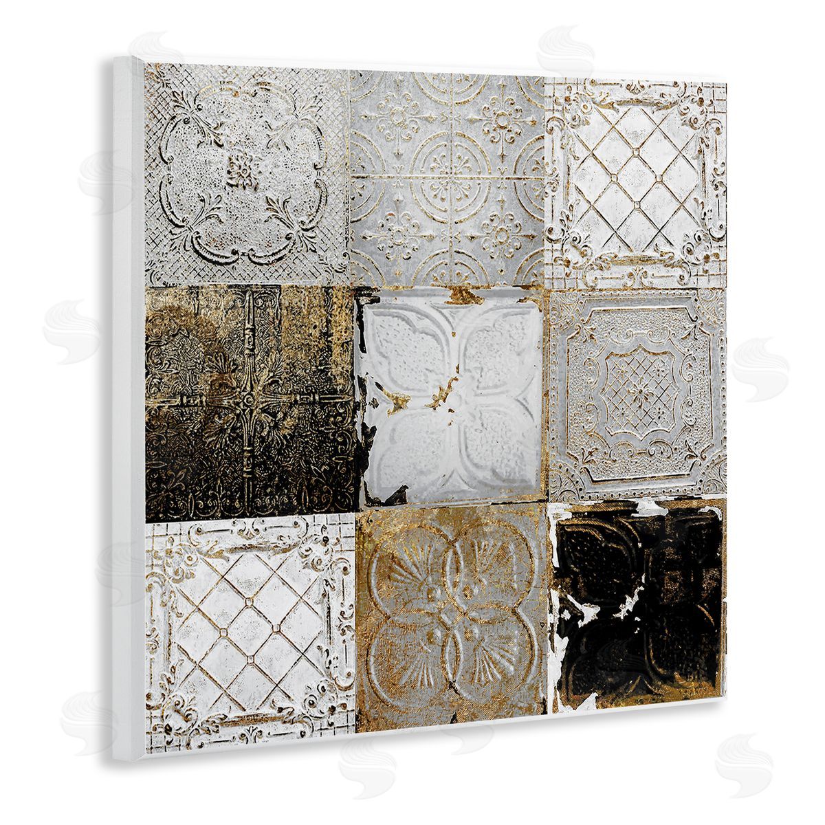 Antique Ceiling Tile Collage Wood Plaque Wall Art, Home Decor by Sophie 6