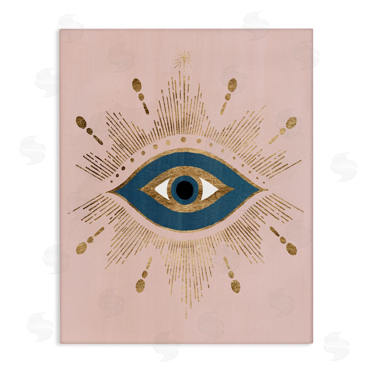 Evil Eye Glam Boho Pattern Canvas Wall Art, Home Decor by Grace Popp