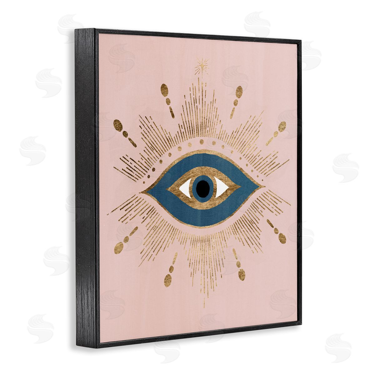 Evil Eye Glam Boho Pattern Black Frame Print Wall Art, Home Decor by Grace Popp