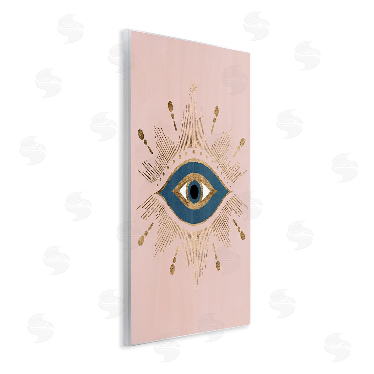 Evil Eye Glam Boho Pattern Wood Plaque Wall Art, Home Decor by Grace Popp
