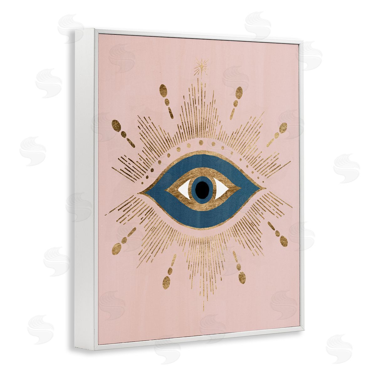 Evil Eye Glam Boho Pattern White Frame Print Wall Art, Home Decor by Grace Popp