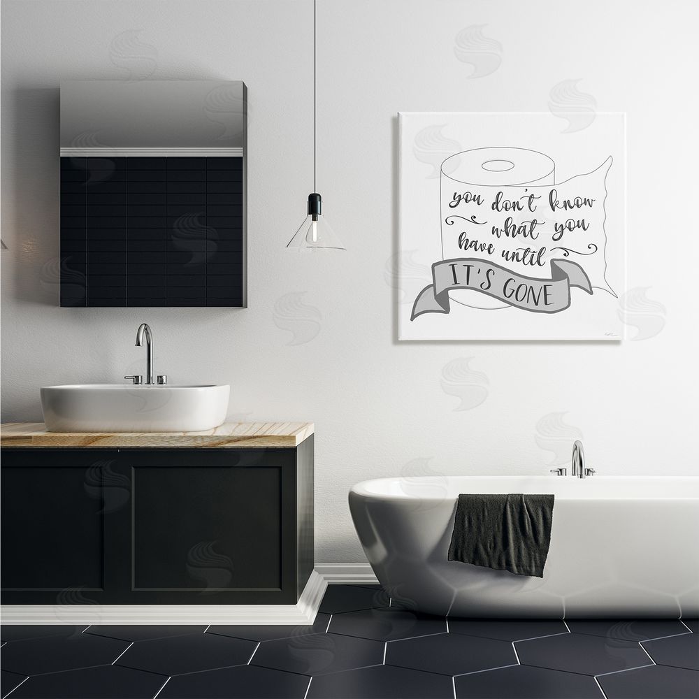 Natalie Carpentieri You Don't Know Until It's Gone Toilet Paper Canvas Wall Art in Room
