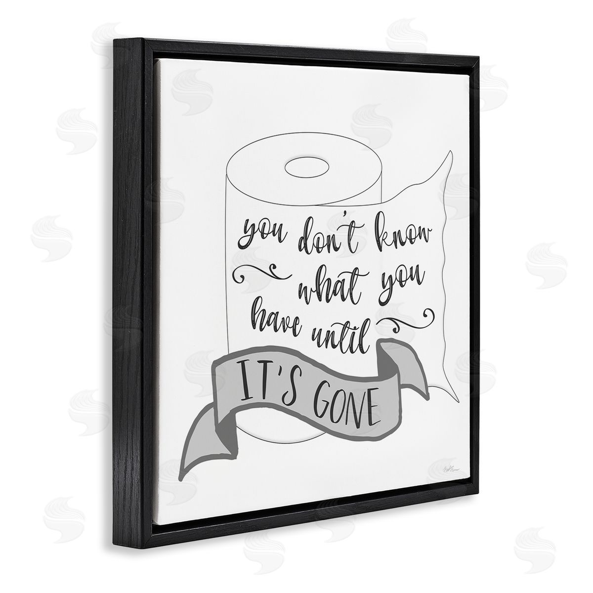 Natalie Carpentieri You Don't Know Until It's Gone Toilet Paper Black Floating Frame Canvas Wall Art Print