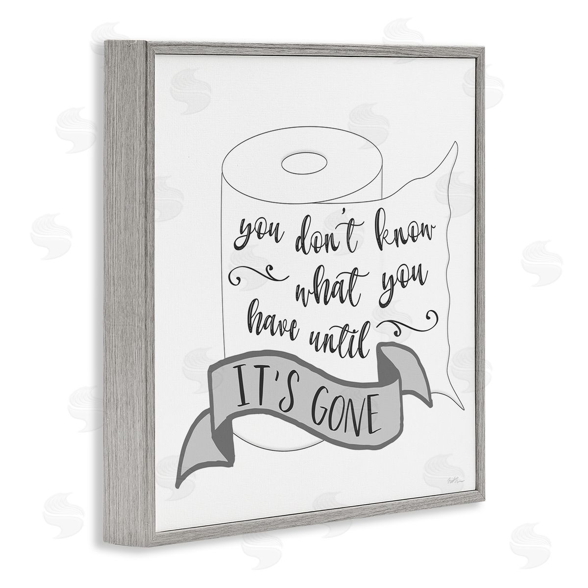 Natalie Carpentieri You Don't Know Until It's Gone Toilet Paper Gray Framed Glicee Wall Art Print