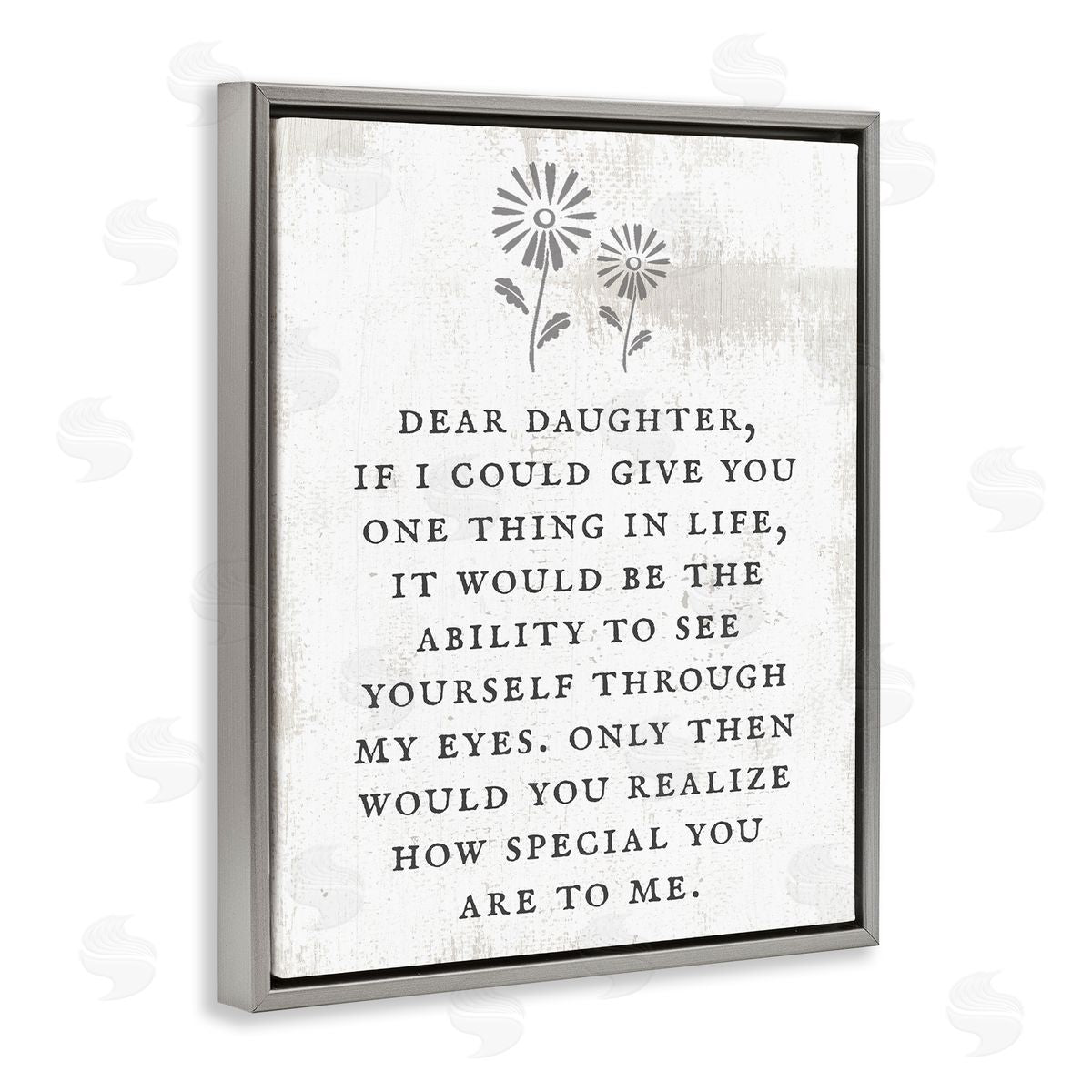 Dear Daughter How Special You Are Grey Floating Frame Canvas Wall Art, Home Decor by Stupell Studio