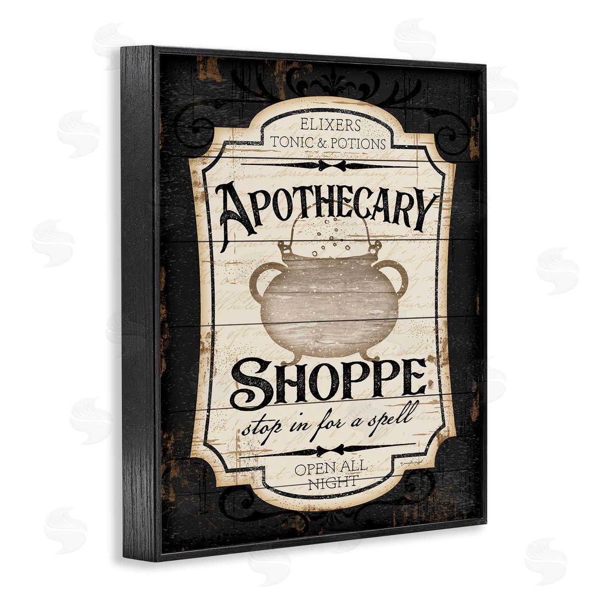 Apothecary Shoppe Spooky Sign Black Frame Print Wall Art, Home Decor by Jennifer Pugh