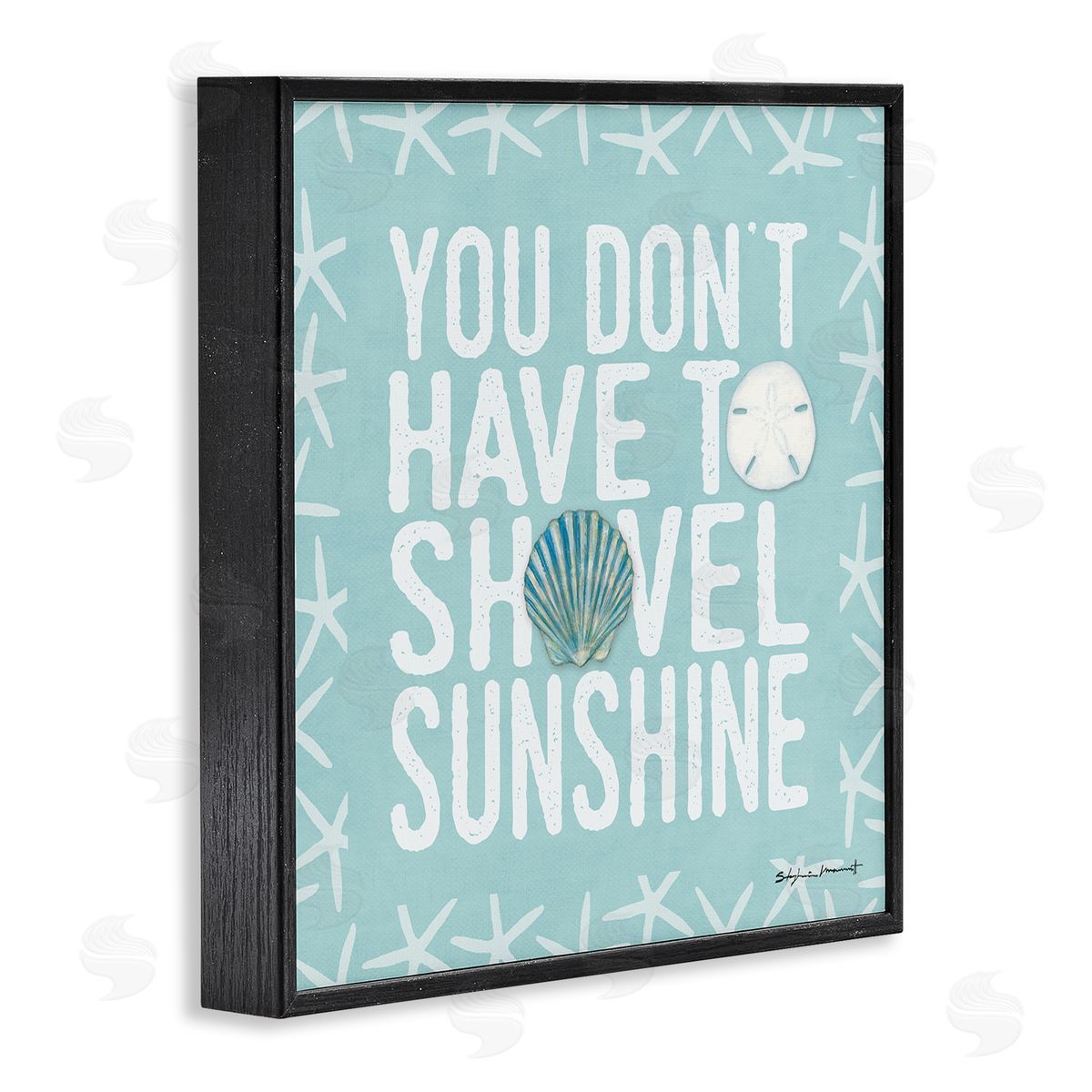 Stephanie Workman Marrott Don't Have to Shovel Sunshine Funny Nautical Winter Black Framed Glicee Wall Art Print