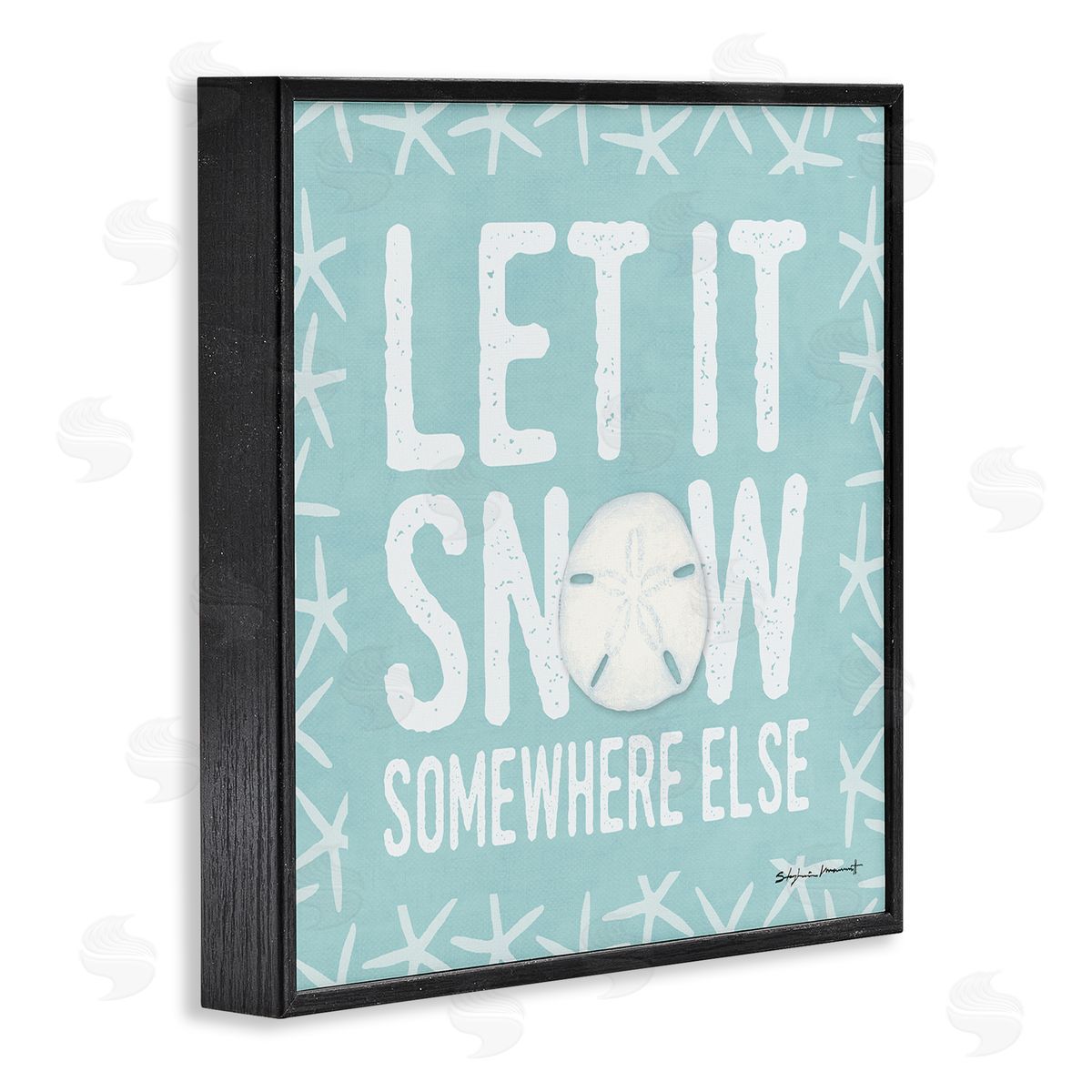 Stephanie Workman Marrott Let It Snow Somewhere Else Phrase Nautical Winter Black Framed Glicee Wall Art Print
