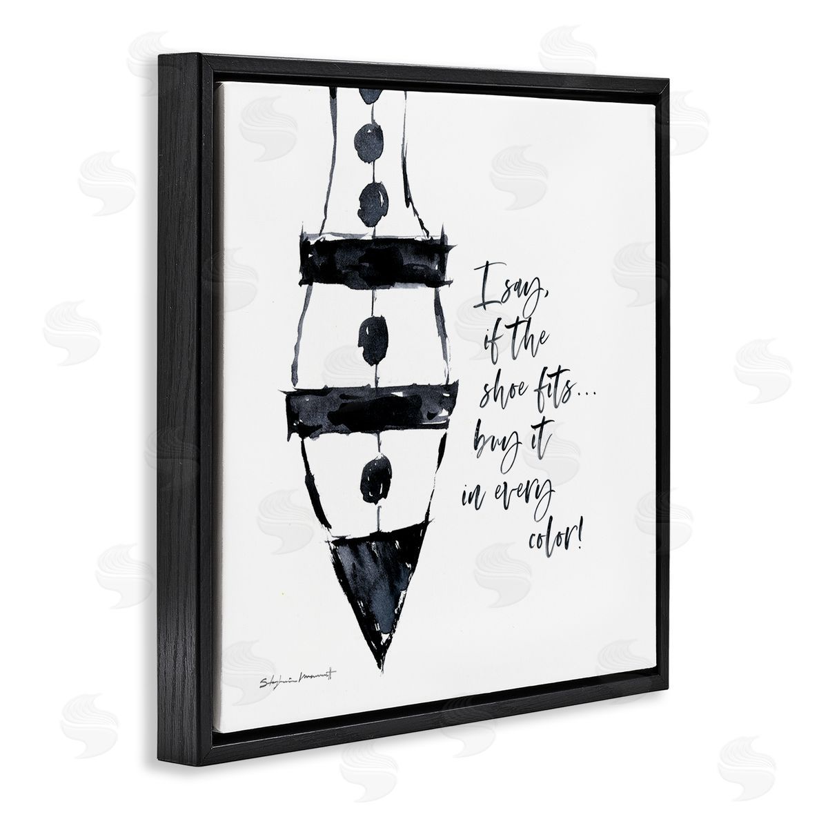Stephanie Workman Marrott Shoe Fits Buy Every Color Fashion Heel Glam Black Floating Frame Canvas Wall Art Print