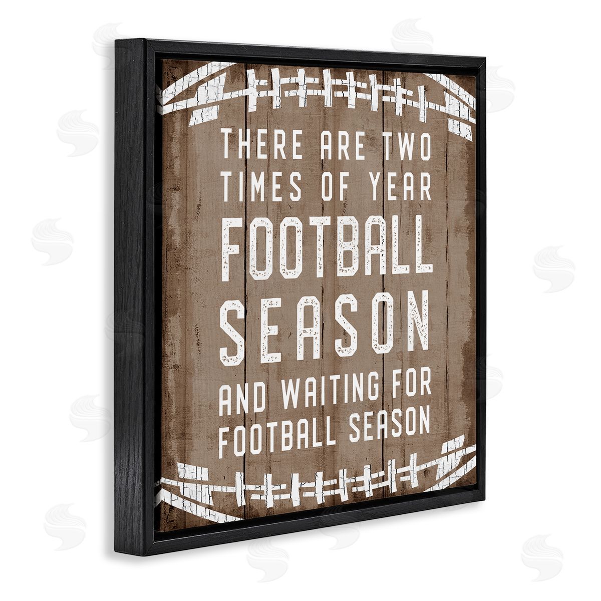 Time of Year Football Season Black Floating Frame Canvas Wall Art, Home Decor by CAD Designs