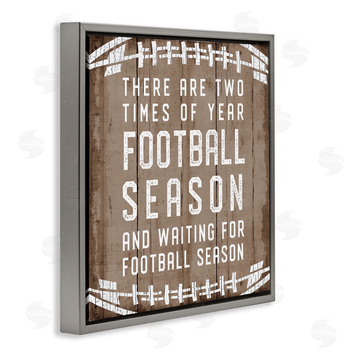 Time of Year Football Season Grey Floating Frame Canvas Wall Art, Home Decor by CAD Designs