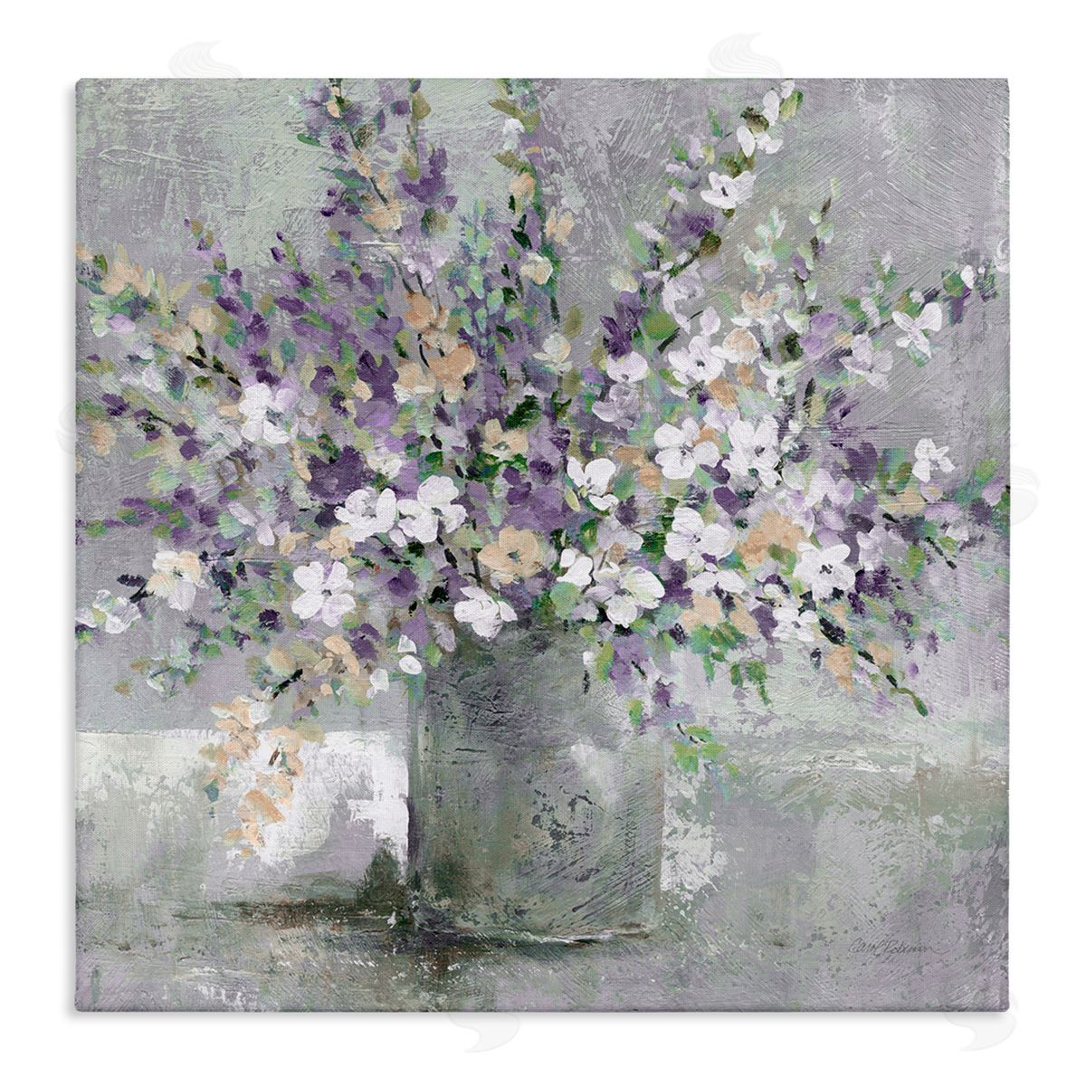 Blossoming Aster Flower Bouquet Canvas Wall Art, Home Decor by Carol Robinson