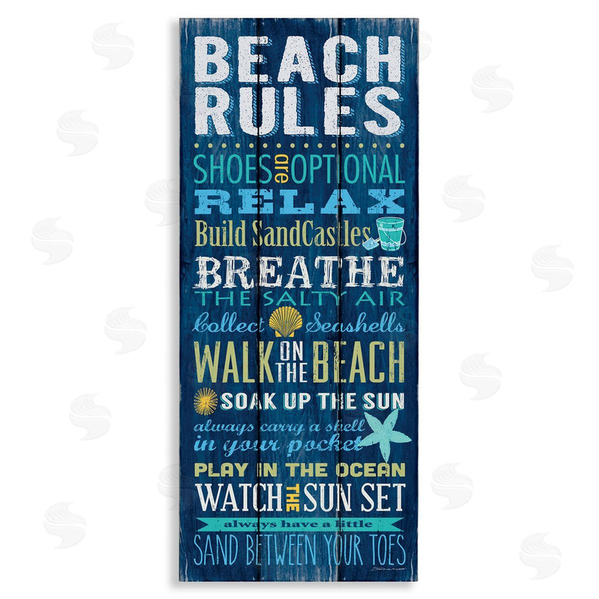 Stephanie Workman Marrott | Blue Planked Beach Rules Sign