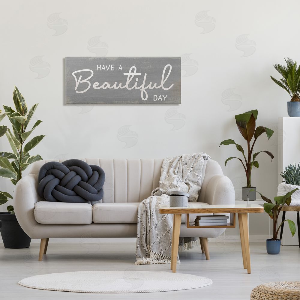 Stupell Studio Have a Beautiful Day Motivational Phrase Positive Attitude