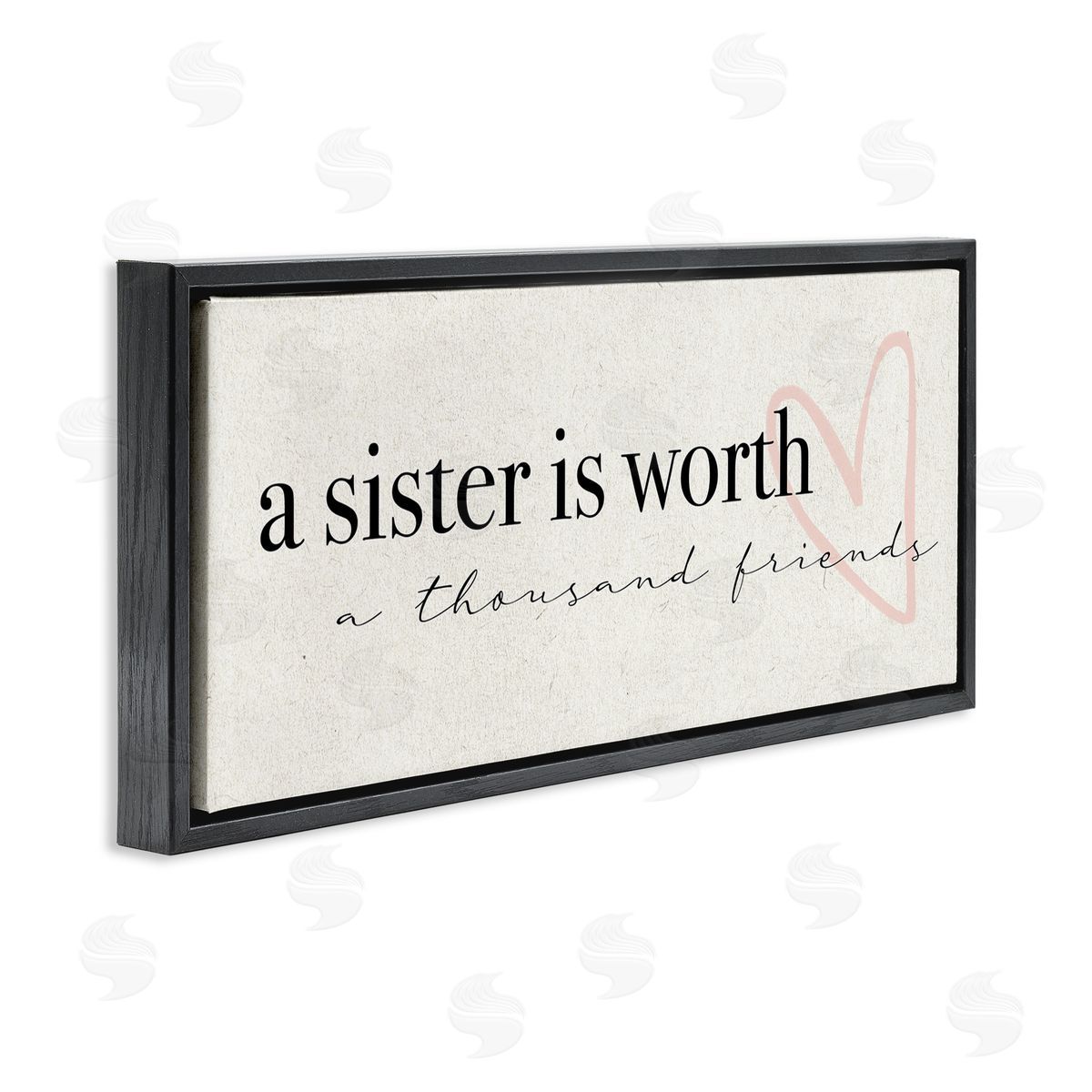 Sister Worth Thousand Friends Phrase Black Floating Frame Canvas Wall Art, Home Decor by Stupell Studio