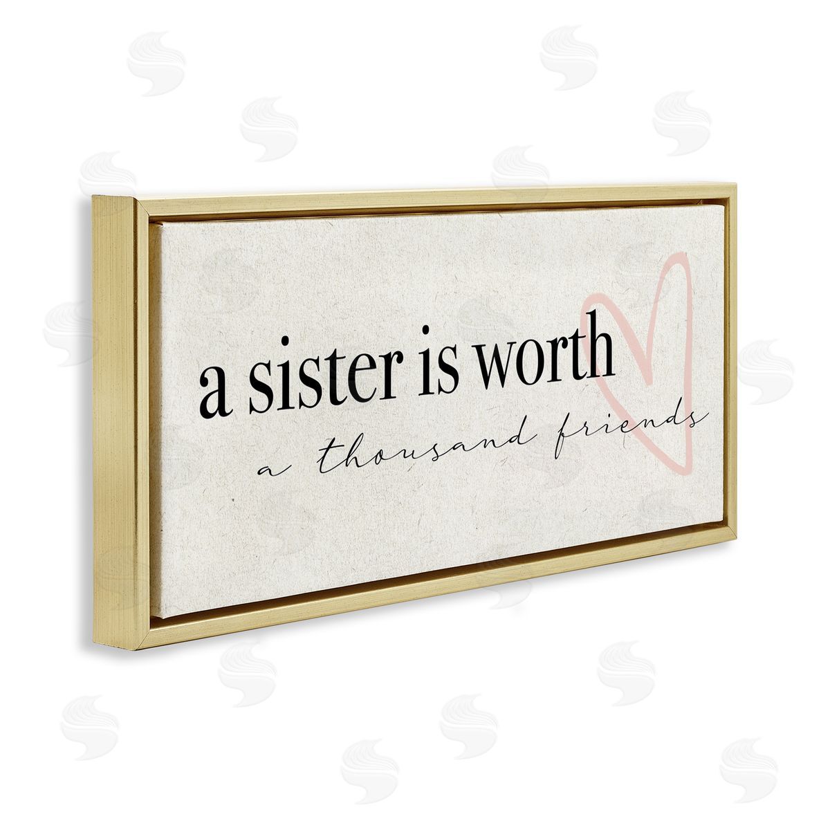 Sister Worth Thousand Friends Phrase Gold Floating Frame Canvas Wall Art, Home Decor by Stupell Studio