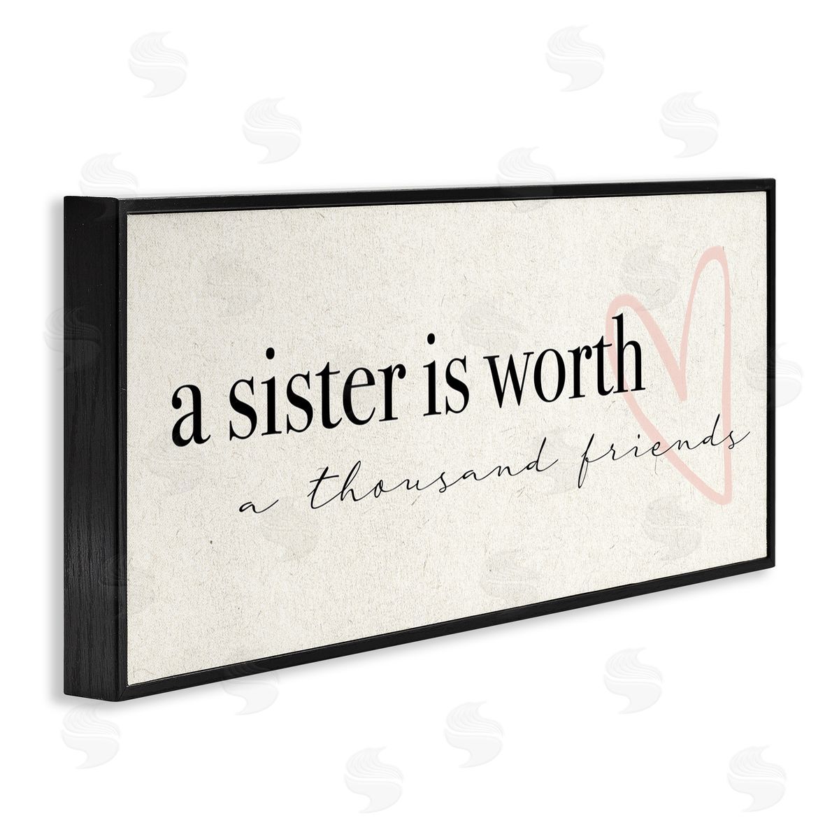 Sister Worth Thousand Friends Phrase Black Frame Print Wall Art, Home Decor by Stupell Studio