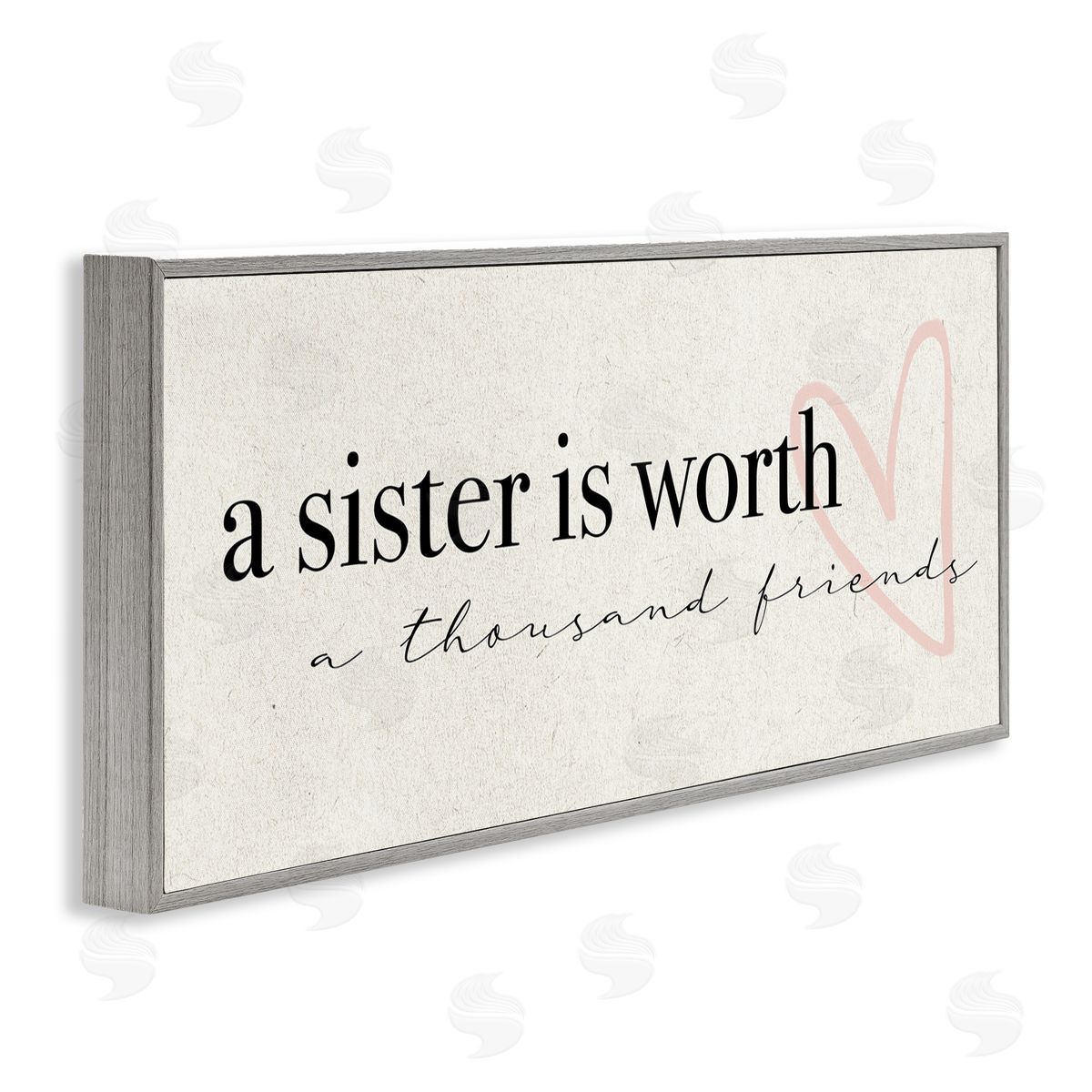 Sister Worth Thousand Friends Phrase Grey Frame Print Wall Art, Home Decor by Stupell Studio