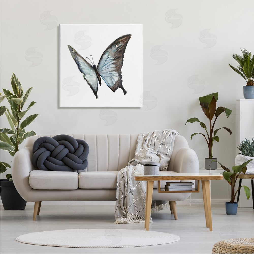 Fox Hollow Studios Ulysses Butterfly Children's Nursery Insect Watercolor Painting Canvas Wall Art in Room