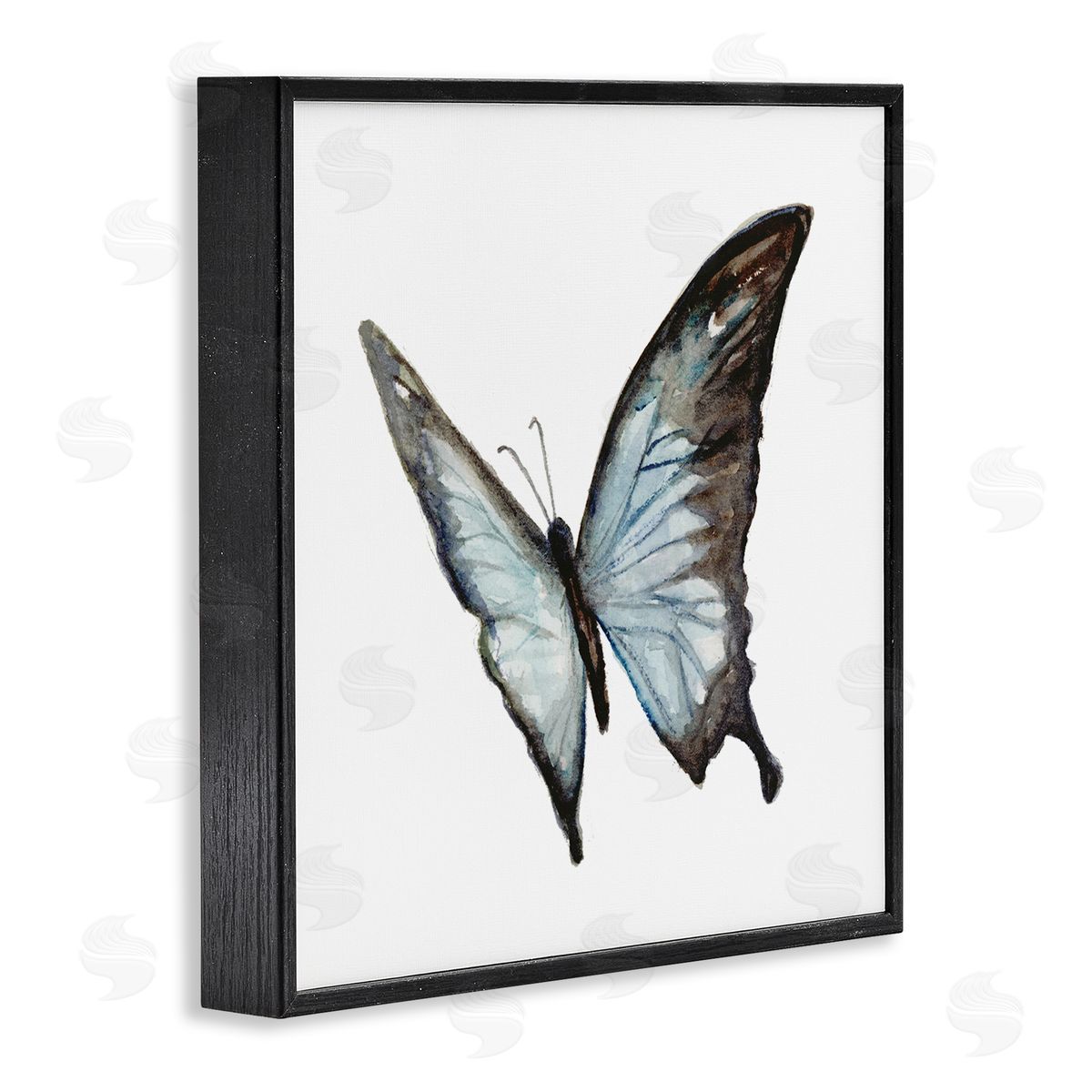 Fox Hollow Studios Ulysses Butterfly Children's Nursery Insect Watercolor Painting Black Framed Glicee Wall Art Print